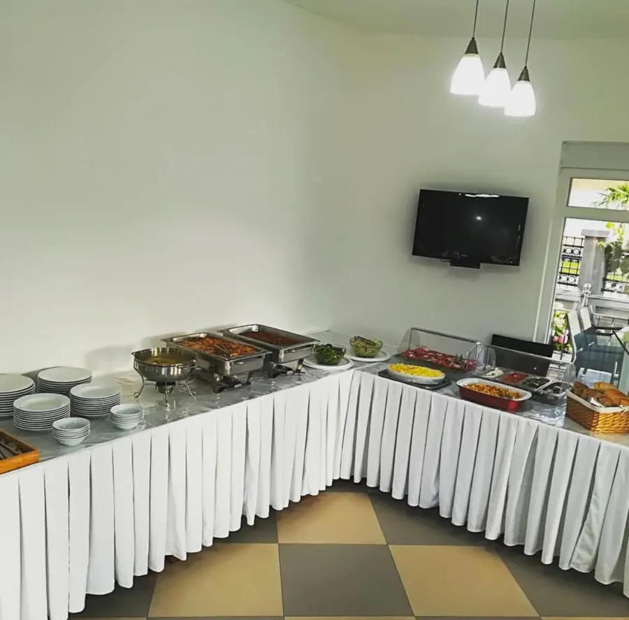 Buffet arranged in the breakfast room